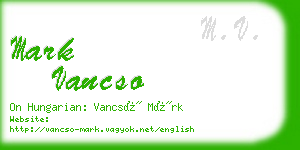 mark vancso business card